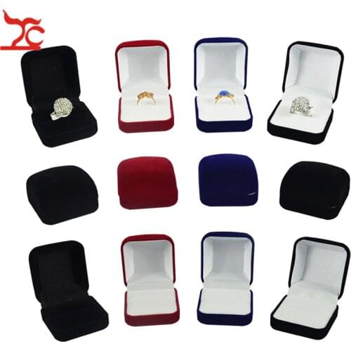 Hot Sale Blue Red Black Blocked Jewelry Package Box 4 Color Available Ring Stud Earrings Jewelry Organizer Storage Gift Box
