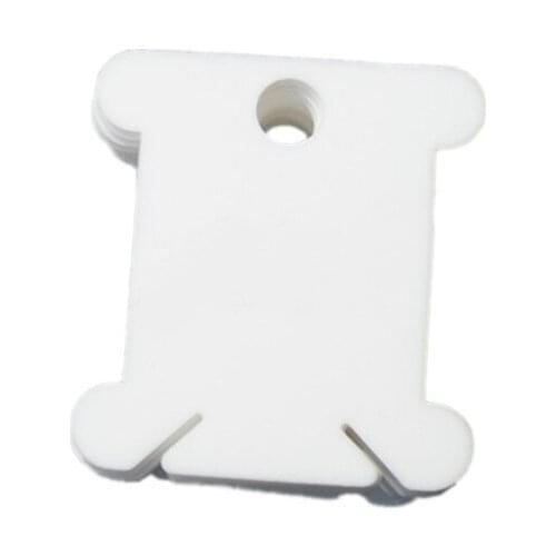 100pcs Bobbins for Cross Stitch Embroidery Floss Cotton Thread Craft DIY Sewing(White)