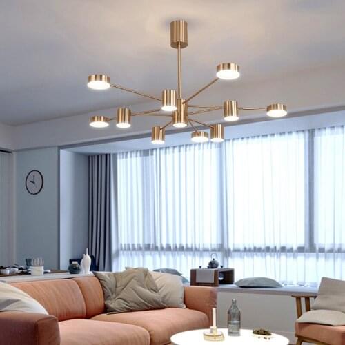 2021 Luxury Glass Modern Nordic Home Decor Chandelier Hanging Lighting Pendant Lamp Brass Flower Chandelier