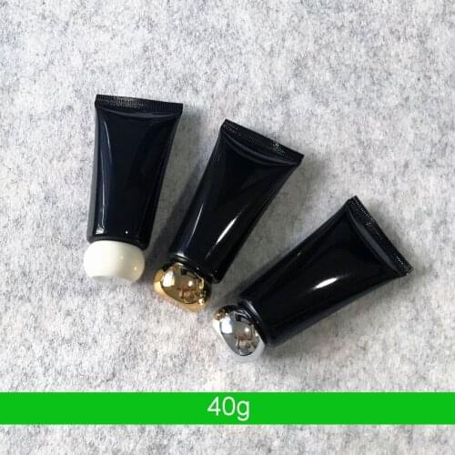 300pcs/lot 40g 40ml Empty Black Cosmetic Bottles Soft Tube Mini Makeup Container with Cap Travel Refillable Bottles Wholesale