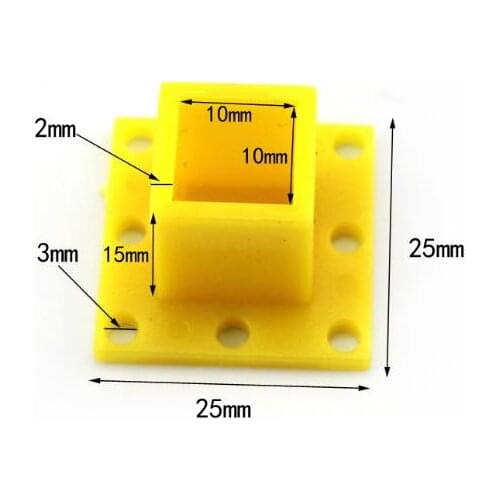 5pcs/lot 11-type square fixed seat yellow DIY connector chassis with holes square bracket