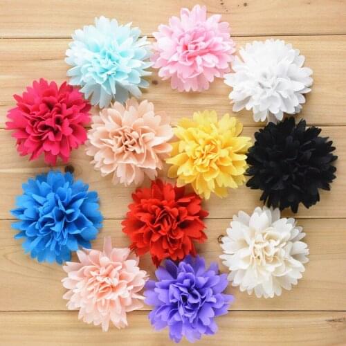 60 pcs/lot , 3 inch Fabric flowers for headband