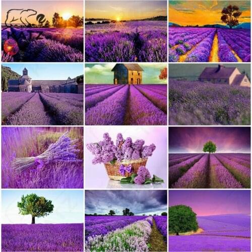 Lavender Diamond Painting Flower Sea Embroidery Crossing Diy Diamond Mosaic Art Gift Cross Stitch Home Decoration