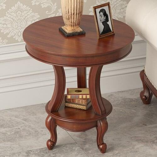 American round table sofa side a few corners simple European-style living room round creative solid wood round table