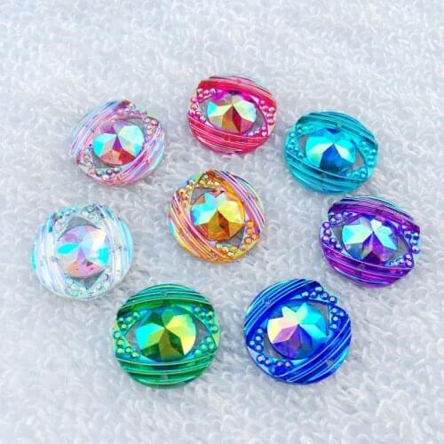 Shiny Round Rhinestone40pcs Flat Back Cabochon Art Supply Decoration Charm Craft DIY 18mm No Hole -B15