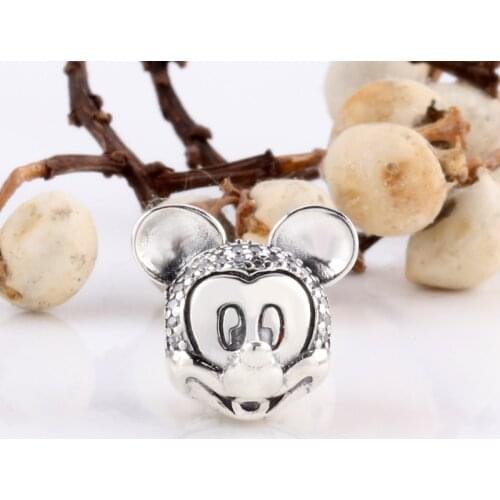DoDoFly Original 925 Sterling Silver Mickey fixing clip clasp Beads Fit Original Bracelet Pendant DIY Jewelry Charms Gift