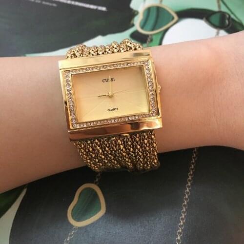 Women Watches Luxury Gold Ladies Bracelet Watches Quartz Wristwatches Stainless Steel Fashion Rhinestone Gifts Relogio Feminino