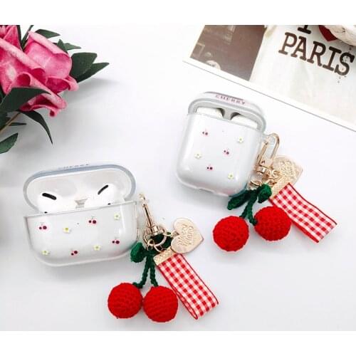 For AirPods Pro 3 Case Dream Cherry Pattern Soft Earphones Case For AirPods 2/1 Bluetooth Headset Protect Cover Cute Keychain