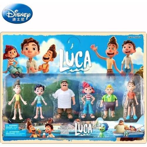 6p/set Disney Pixar Luca Figure Alberto Julia Lincoln Clyde Lori Lily dragon Laya FigureToys Christmas gift for Children