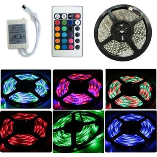 Waterproof Flexible Led Strip Light RGB Colorful Strips lights with 24 Keys Remote Control for wedding party decoration