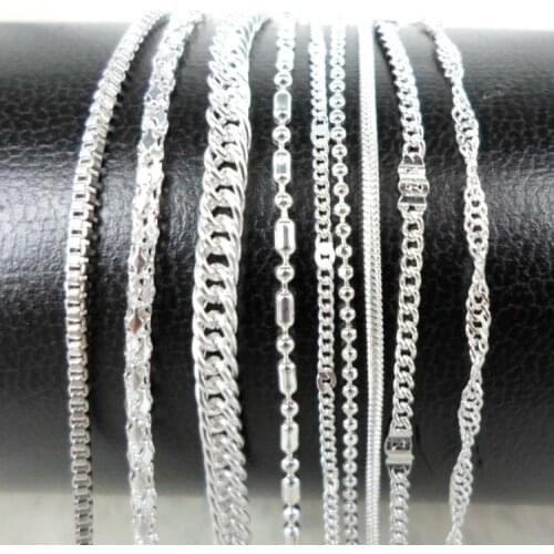 Hesiod 10pcs/Lot Different Style Necklace Chain For Clavicle Chain Factory Outlets Ball,Snake,Wave Silver Rope Chains