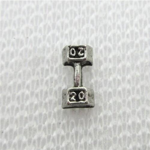 Hot Selling 20pcs/lot Dumbbell Floating Charms Living Glass Memory Lockets Floating Charms DIY Jewelry Accessory