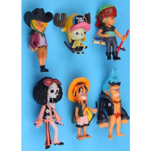 Luffy Zorro Chow One Piece Series Fridge Magnet Stickers 6 Pieces /set 3D Fridge Magnet Stickers Message Post Decorative Magnets