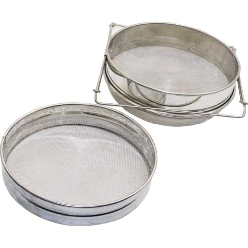 Honey Tool Stainless Steel Bilayer Honey Filters Strainer Network Stainless Steel Screen Mesh Filter Beekeeping Tool