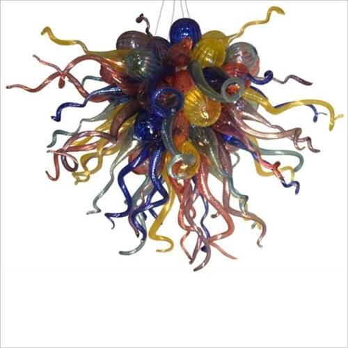 Multi Color Big Party Christmas Lights Chihuly Style Hanging DIY Hand Blown Glass Chandeliers