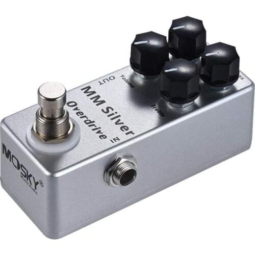 Mosky MM Silver Bass Overdrive Effects Pedal 4 Modes Effector Pedalboard Guitar Pedal For Electric Pedals Tremolo Sound Mixer