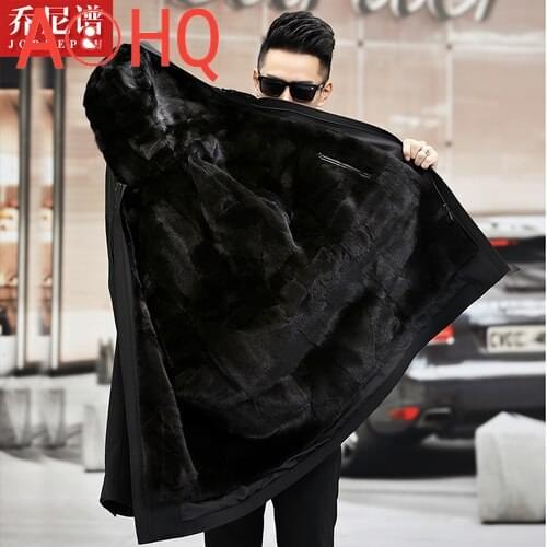 Man Jacket 2021 Jackets for Men Winter Clothes Mens Thick Parka Hooded Real Mink Fur Coat 5XL Fur Parkas Ropa LXR816