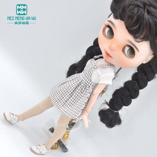 NEW Blyth Doll clothes Toys Azone OB23 OB24 doll accessories Fashion plaid suspender skirt, tight rowan pants
