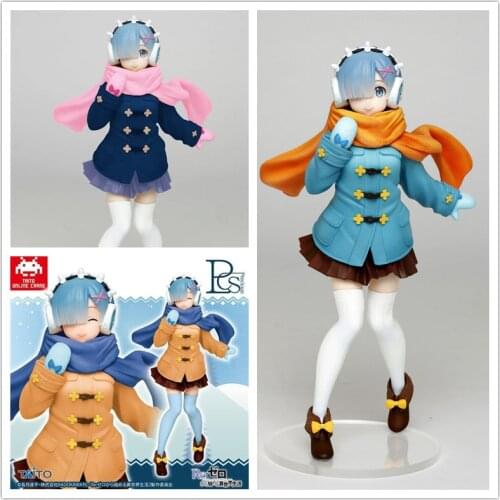 New arrival 2021 Japanese original anime figure PVC Rem Winter clothes ver action figure collectible model toys for boys