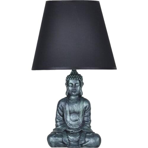Qdec New Season Gift Fashion Home Office Bedroom Decorative Accessories Table Lamp Modern Designed Buddha Lampshade Green Black Color