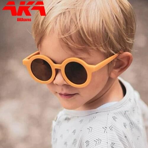 AKAgafas Round Sunlasses Child Candy Color Sunglasses Boy/Girls 2021 Lovely Brand Designer Sunglasses for Baby Hip Hop Okulary