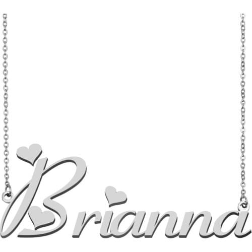 Brianna Name Necklace Personalised Stainless Steel Women Choker 18k Gold Plated Alphabet Letter Pendant Jewelry Friends Gift