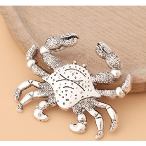 5pcs/Lot Large Crab Tibetan Silver Charms Pendants for Necklace Jewelry Making Findings Accessories