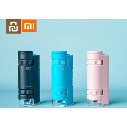 Xiaomi Portable High Power Microscope 60X-120X Stepless Zoom Portable Multi-level Light Source Focus on The Miniature