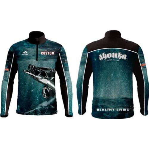 Professional design your own performance long sleeve tournament full sublimation fishing shirts