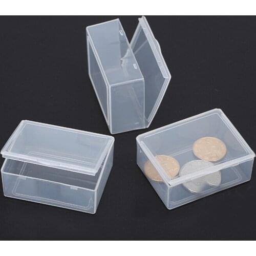 5 Pcs/lot Clear Plastic Coin Jewelry Container Case Store Transparent With Lid Storage Box Collection Wholesale