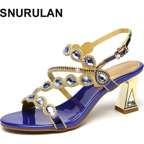 SNURULAN New Size 34-41 Women Summer Shoes Special Design Ladies Fashion High Heel Sandals Sexy Dress Shoes Brand Lady Footwear