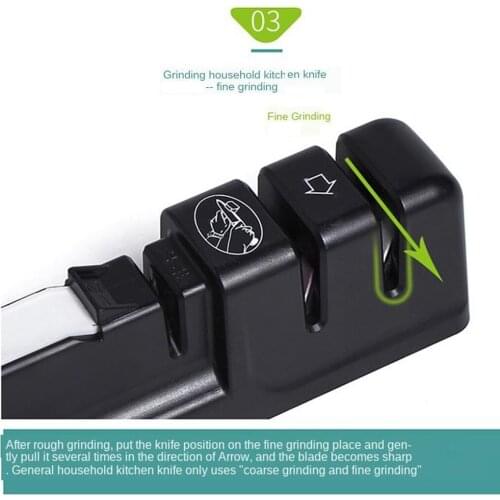 Kitchen Knives Sharpener Handheld Scissor Blade 3-Stage Sharpening Tool