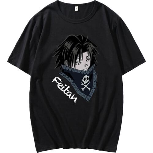 Japan Comics Feitan HXH T-shirt Fashion Pattern Hunter X Hunter Togashi Yoshihiro Short Sleeve Men Women Basic Crewneck Tshirt