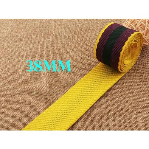 1 1/2"Jacquard Webbing Purple Green Yellow Striped Yellow Twill Bag Purse Straps Totes Belts Tape Handle Camera Strap Webbing