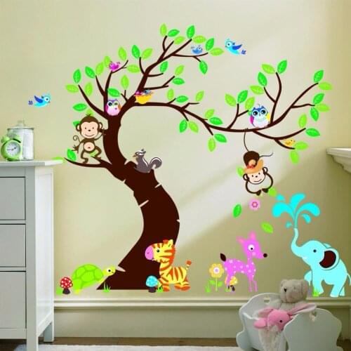 1PCS 189x143cm Home Decor Decals Poster House Wall Stickers Removable Vinyl Large Wall Sticker for Kids Rooms Flowers Tree Owls