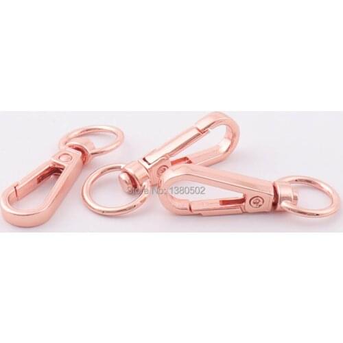 10pcs 43mm Rose gold color Dog Hook Swivel Snap Hooks Key ring for backpack garment accessories