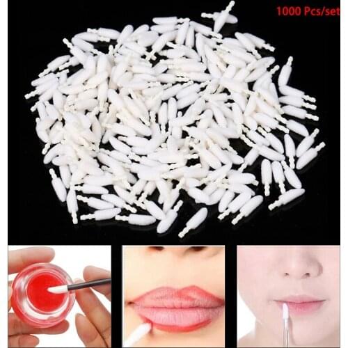 1000 Pieces Disposable Lip Brush Cotton Head For Lipstick Stick Mascara Applicator Lipstick Wands Set Cosmetic Makeup Tools