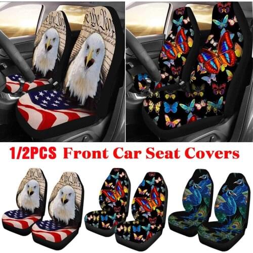 2Pcs Front Car Car Car Seat Cover Protector Fabric Protective Sticker 3D Fashion Pattern for Sedan SUV Trucks Most Car