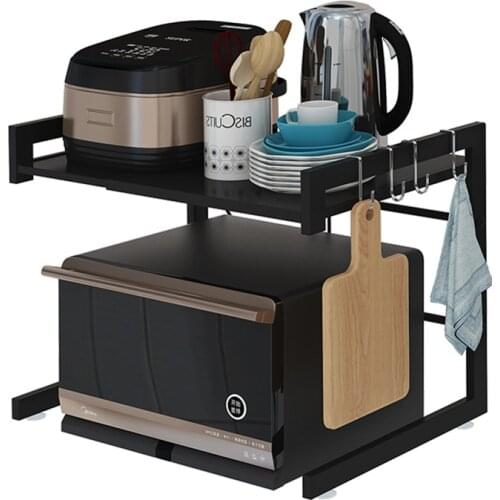 2 Tier Microwave Oven Rack Stand Shelf Carbon Steel Kitchen Storage Organiser UK