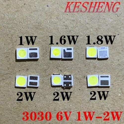 50pcs 3030 Backlight High Power LED DOUBLE CHIPS 1w 1.5W 2w 3V-3.6V 6v lextar JUFEI AOT Cool white PT30A66 TV