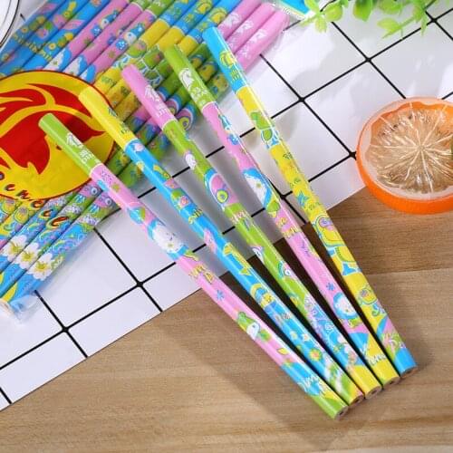 60pcs Cute Cartoon Wood Pencil Lot HB Pencils for Kids School Items Stationery Accessories for Writing Drawing Kids Prizes Gift