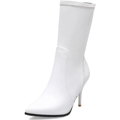 Big Size 9 10 11-16 boots women shoes ankle boots for women ladies boots shoes woman winter Side zipper with tapered heel