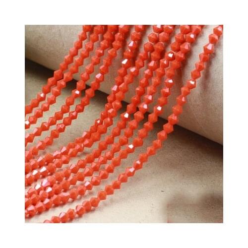 BEAUCHAMP 4mm Orange Crystal Beads Bicone Shape Jewelry Findings Earring Brincos Czech Glass Quartz Charms Bracelet Accessories