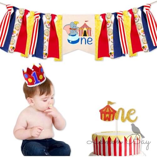 Circus Theme Kids Favor Highchair Banner Disposable Tableware Paper Cup Plate Birthday Baby Shower Party Decor Supplies
