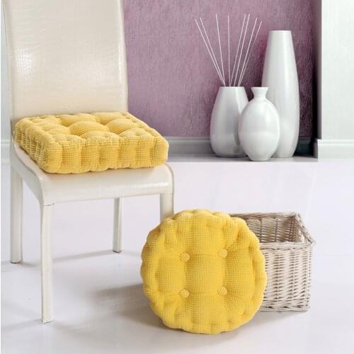 EHOMEBUY Round Chair Pad Cushion Natural for Home Chair Seat Cushion Soft Office Plush Cushion EPE Filled Pillows Solid Color