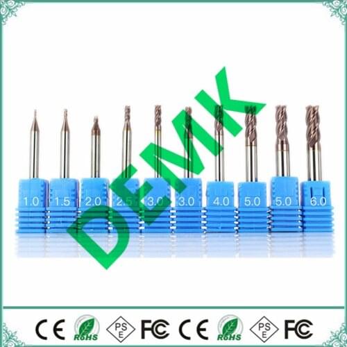 HRC55 Carbide end mill 1 2 4 5 6 8 10 12mm 4Flutes Milling Cutter Alloy Coating Tungsten Steel cutting tool CNC maching Endmills