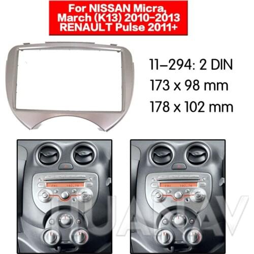 HUANAV Car Radio stereo Fitting installation adapter fascia For 2010-2013 Nissan March 2DIN (Separate)Stereo Frame Audio Fascias