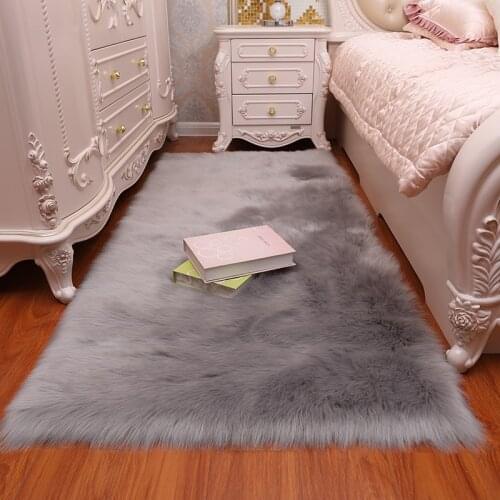 Faux Wool Fur Rug Super Soft Washable Shiny Area Rugs and Carpets for Home Living Room Floor Chairs Sofas Cushions