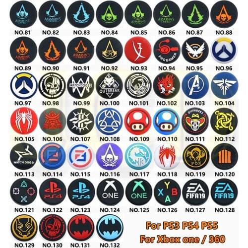 JCD 1PCS Thumb Stick Grips Caps For PS4 Pro Slim Silicone Analog Joystick Cover For Xbox One / 360 PS3 PS4 PS5 Controlle