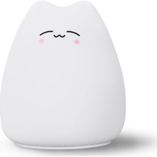 Cat Silicone Animal Light Touch Sensor LED Night Lamp Colorful Child Holiday Gift Sleepping Creative Bedroom Desktop Decor Lamp